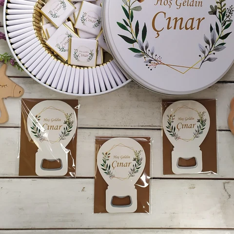 Çiçek Konsept 50 Çikolata 25 Balon Açacak Magnet