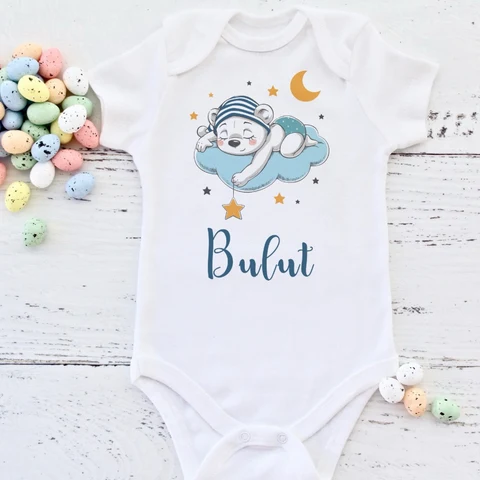 Uyuyan Ayıcık Tema Bebek Zıbını (0-3 Ay)