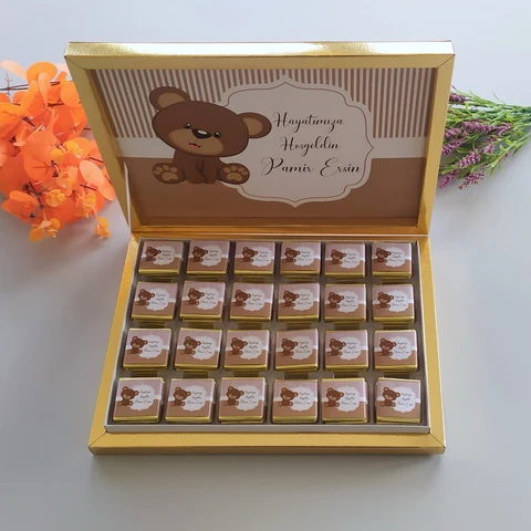 Ayıcık Tema Karton Kutu Çikolata