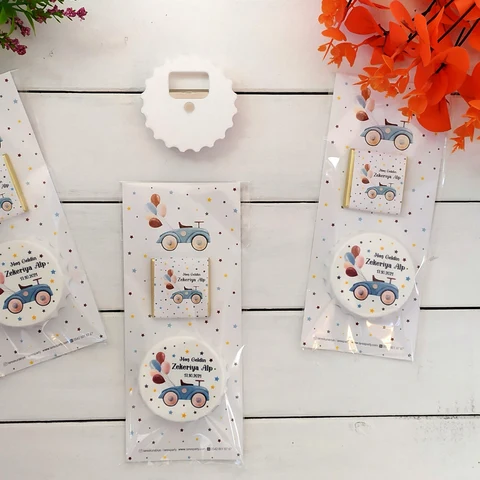 Araba Tema Erkek Bebek Hediyesi 2'li Set Açacak+Çikolata