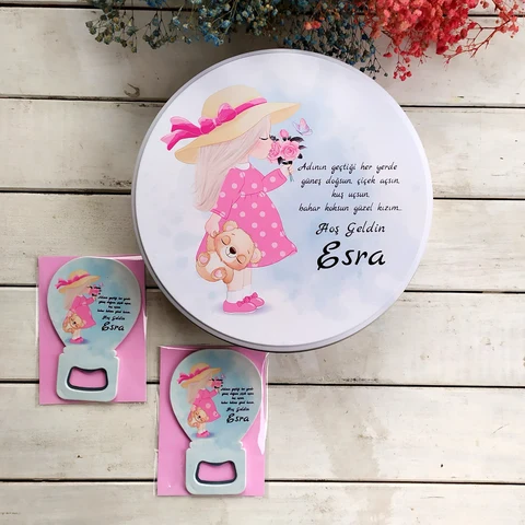 Sevimli Kız Konsept 50 Çikolata 25 Balon Magnet