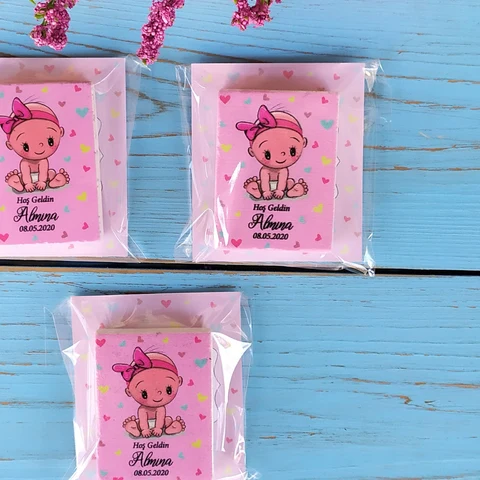 Kız Bebek Hediyesi Taş Magnet