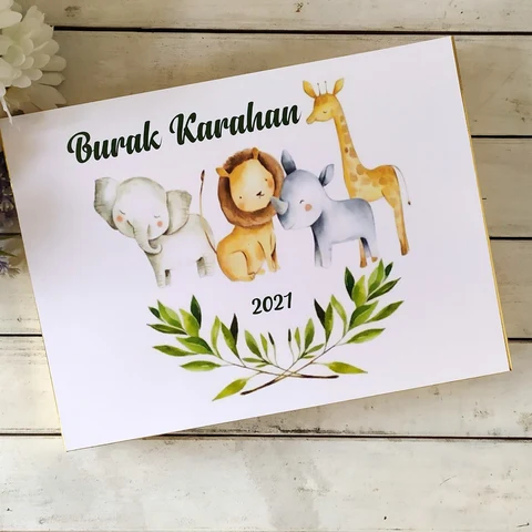 Safari Tema Karton Kutu Çikolata