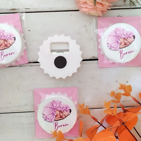 Bebek Tema Yuvarlak Açacak Magnet