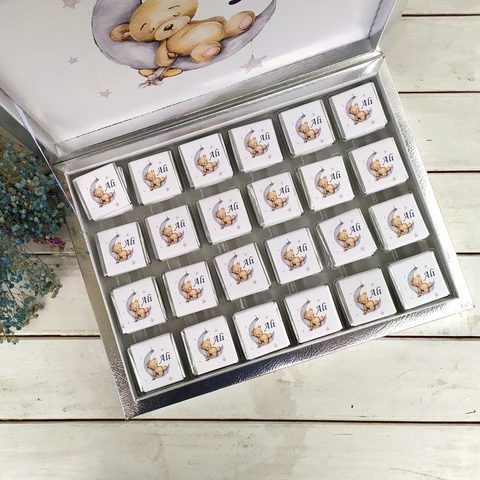 Ayıcık Tema Karton Kutu Bebek Çikolatası