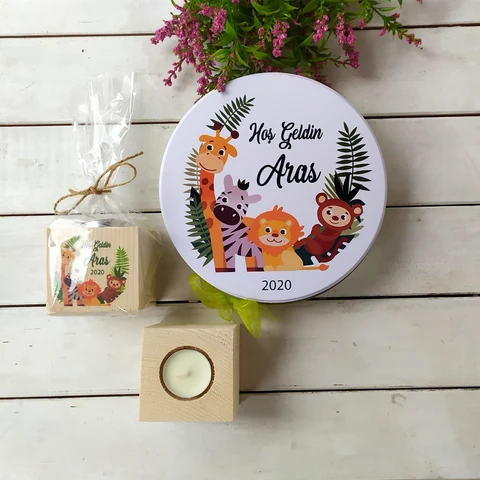 Safari Konsept 50 Çikolata 25 Ahşap Mum