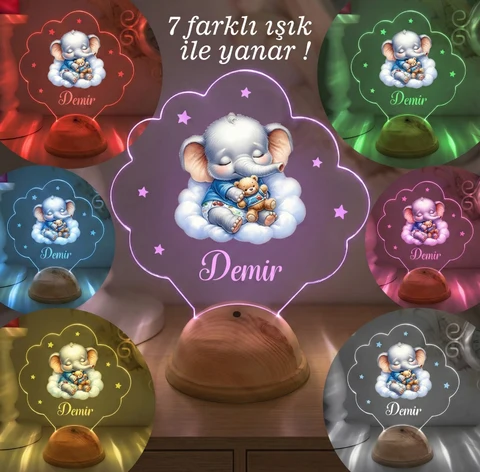 Safari ve gökkuşağı Tema Gece Lambası