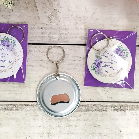 Çiçek Tema Buton Açacak Anahtarlık