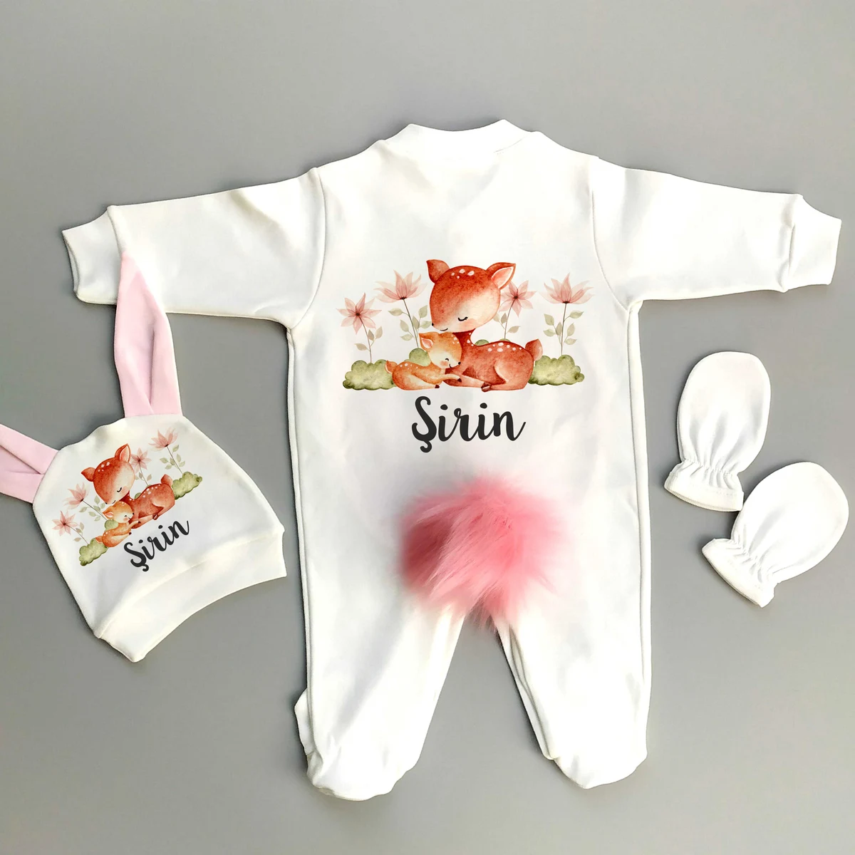 Ceylan Tema 3'lü Tavşan Tulum Set