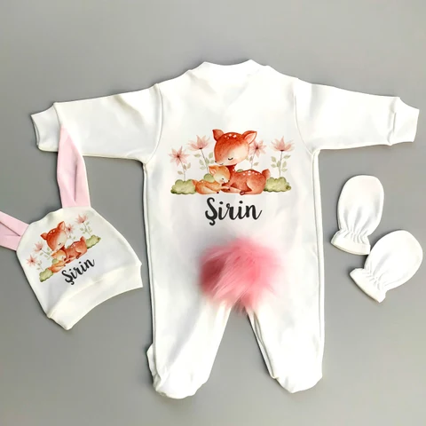 Ceylan Tema 3'lü Tavşan Tulum Set
