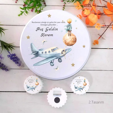 Küçük Prens Tema 100 Bebek Çikolatası 25 Açacak Magnet