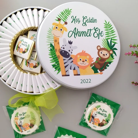 Safari Konsept 50 Çikolata 25 Yuvarlak Açacak Magnet