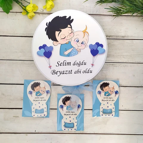 Abi Kardeş Konsept 50 Çikolata 25 Balon Açacak Magnet
