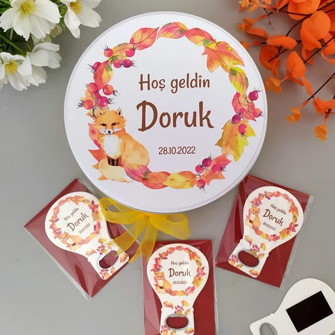 Sonbahar Konsept 50 Çikolata 25 Balon Açacak Magnet