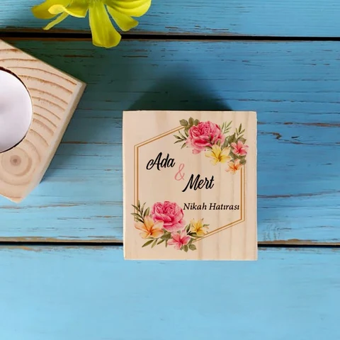 Nikah Hatırası Hediyelik Kütük Mum