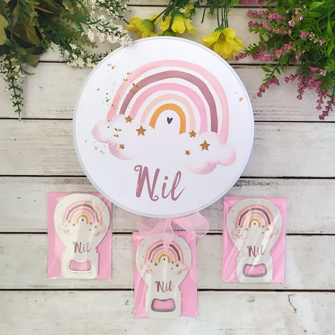 Gökkuşağı Konsept 50 Çikolata 25 Balon Açacak Magnet