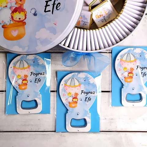 Sevimli Hayvanlar Konsept 50 Çikolata 25 Balon Açacak Magnet