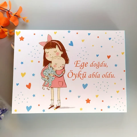 Abla Kardeş Tema Karton Kutu Çikolata