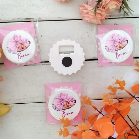 Bebek Konsept 50 Çikolata 25 Yuvarlak Açacak Magnet