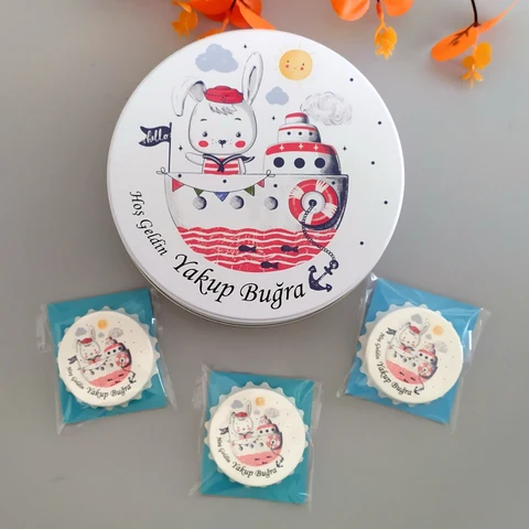 Tavşan Konsept 50 Çikolata 25 Yuvarlak Açacak Magnet
