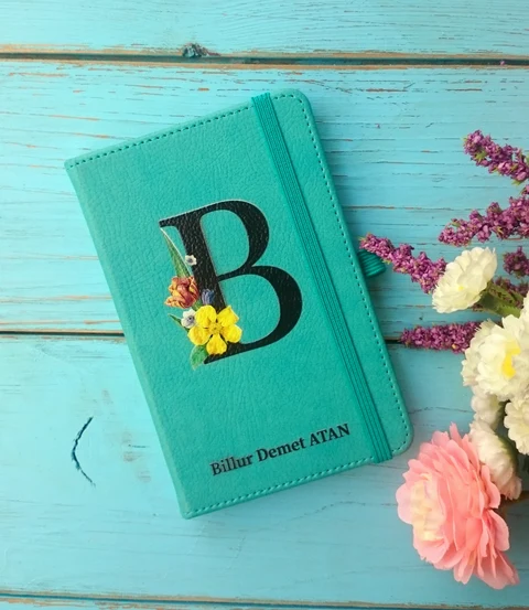 Turkuaz İsim Baskılı Defter