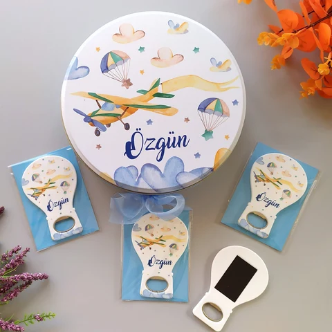 Uçak Konsept 50 Çikolata 25 Balon Açacak Magnet