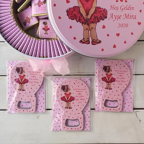 Balerin Kız Konsept 50 Çikolata 25 Balon Magnet
