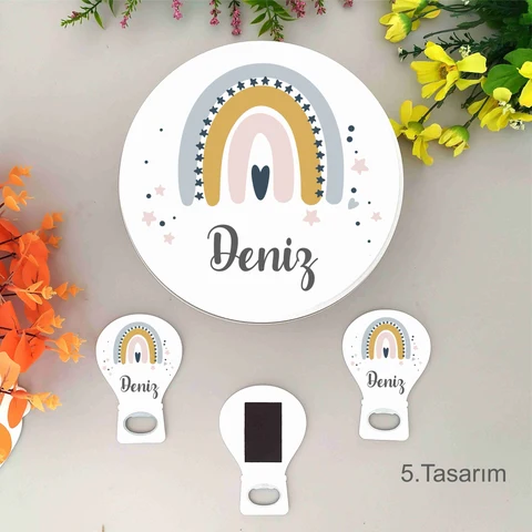 Yeni Sezon Gökkuşağı Tema 100 Bebek Çikolatası 25 Açacak Magnet