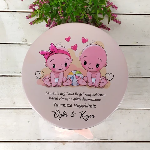 İkizler Bebek Konsept 50 Çikolata 25 Balon Magnet