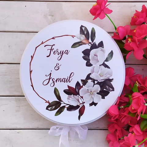 Çiçek Tema Nikah Çikolatası