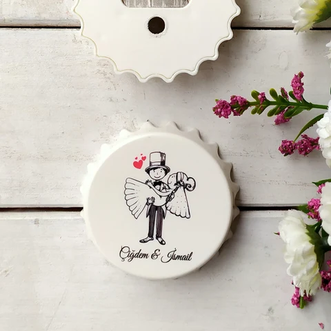 Nikah Hatırası Hediyelik Açacak Magnet