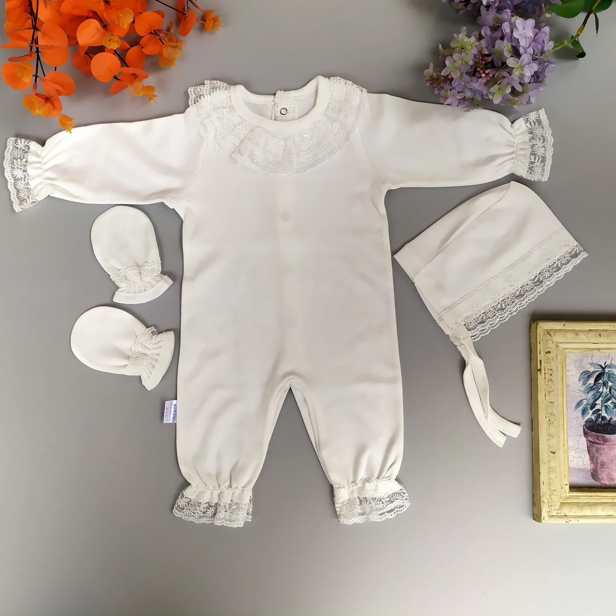 BASKISIZ 3'lü Vintage Hastane Çıkış Seti