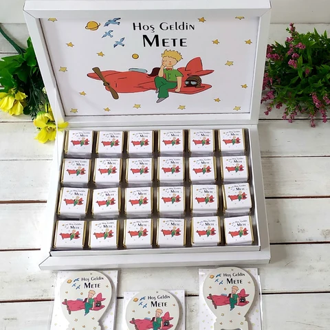Küçük Prens Konsept 32 Çikolata 15 Balon Açacak Magnet