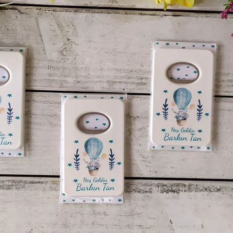 Hoş Geldin Bebek Dikdörtgen Açacak Magnet