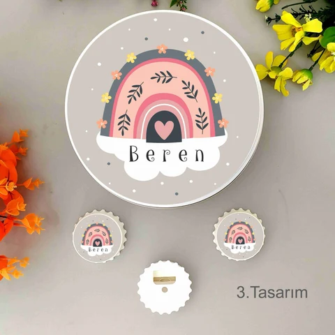 Yeni Sezon Gökkuşağı Tema 100 Bebek Çikolatası 25 Açacak Magnet