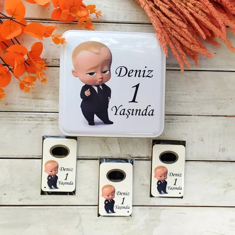 Patron Bebek Konsept 50 Çikolata 25 Dikdörtgen Açacak Magnet