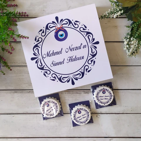Sünnet Tema 32 Çikolata 15 Yuvarlak Açacak Magnet