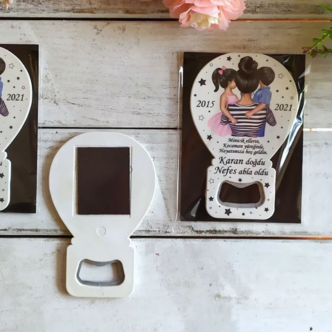 Aile Tema Balon Açacak Magnet