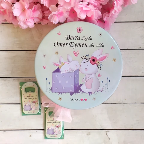 Tavşan Aile Konsept 50 Çikolata 25 Uzun Açacak Magnet