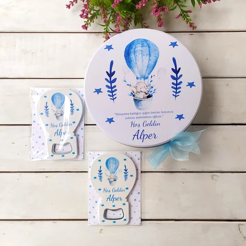 Mavi Balon Konsept 50 Çikolata 25 Balon Magnet