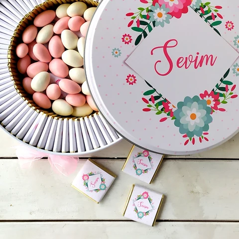 Çiçek Tema Bebek Çikolatası
