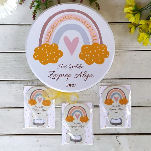 Gökkuşağı Konsept 50 Çikolata 25 Balon Açacak Magnet