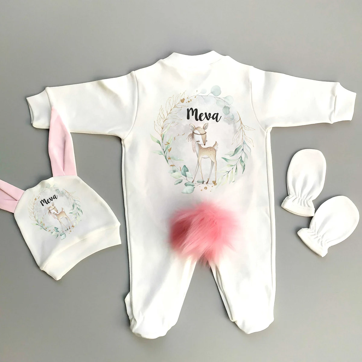 Ceylan Tema 3'lü Tavşan Tulum Set