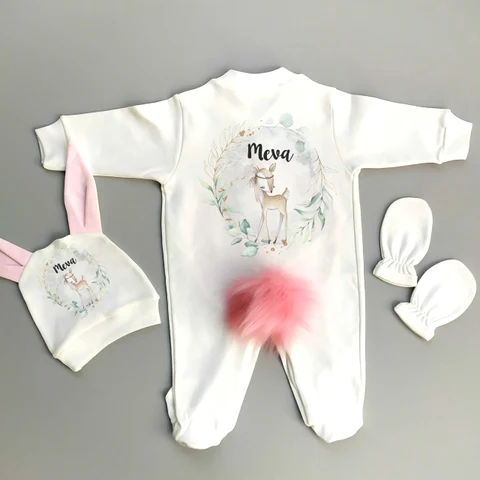 Ceylan Tema 3'lü Tavşan Tulum Set