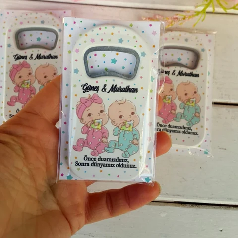 İkiz Bebek Hediyesi Açacak Magnet