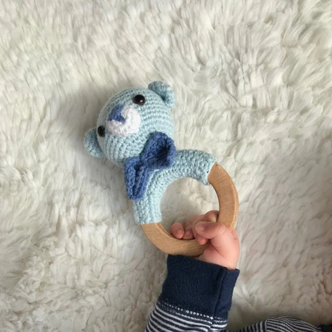 Örgü Tavşanlı Diş Kaşıyıcı Halka